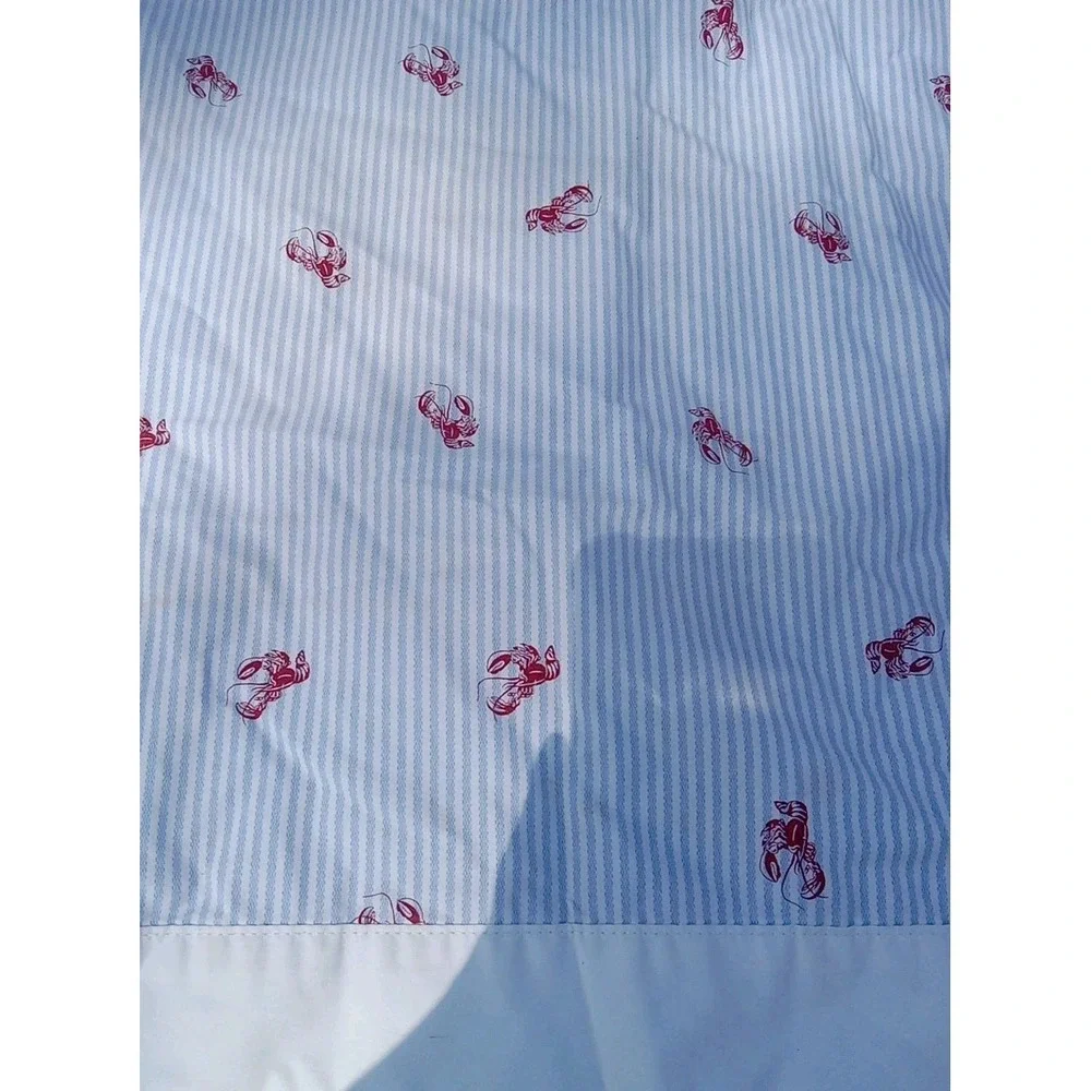 Westpoint‎ Striped Blue Red Lobster Pillow Case Queen Nautical Coastal Nantucket